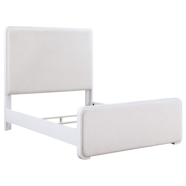 Anastasia Upholstered Queen Panel Bed Pearl White - 224751Q