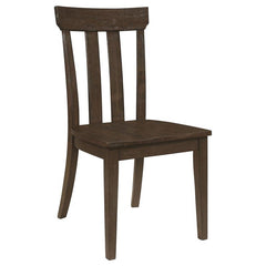 Reynolds Slat Back Dining Side Chair Brown Oak (Set of 2) - 107592