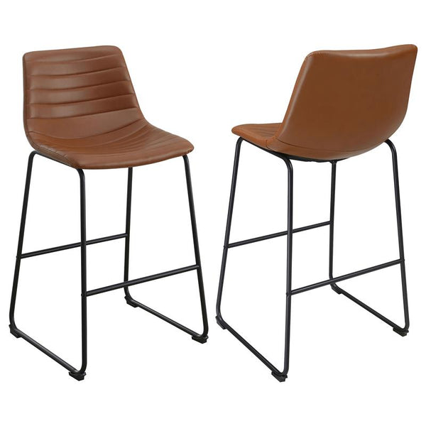 Zuni Faux Leather Upholstered Counter Stool Saddle (Set of 2) - 107218