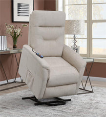 Henrietta Upholstered Power Lift Massage Chair Beige - 609405P