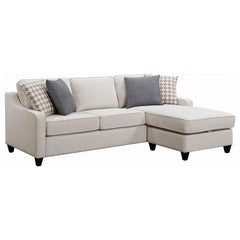 Mcloughlin Upholstered Sloped Arm Sectional Sofa Platinum - 501840
