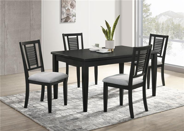 Appleton 5-piece Rectangular Wood Dining Table Set Black Washed and Light Grey - 110281-S5