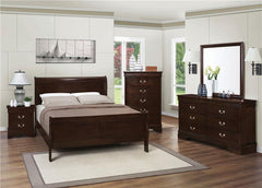 Louis Philippe Wood Full Sleigh Bed Cappuccino - 202411F