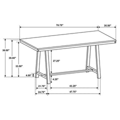 Hollis 5-piece Rectangular Counter Height Dining Set Brown and White - 122248-S5