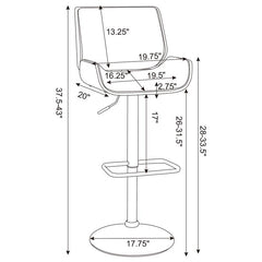 Folsom Upholstered Adjustable Bar Stool Ecru and Chrome - 130503