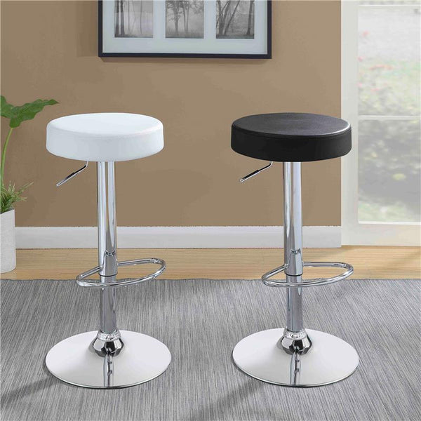 Ramses Adjustable Backless Bar Stool Chrome and White - 102550