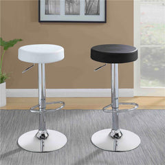 Ramses Adjustable Backless Bar Stool Chrome and White - 102550