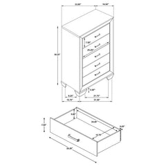 Kauffman 5-drawer Chest Dark Cocoa - 204395