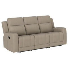 Brentwood 2-piece Upholstered Reclining Sofa Set Taupe - 610281-S2