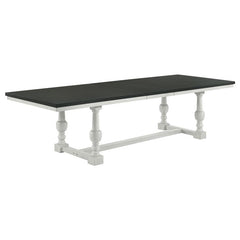 Aventine Rectangular Dining Table with Extension Leaf Charcoal and Vintage Chalk - 108241