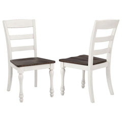 Madelyn Ladder Back Side Chairs Dark Cocoa and Coastal White (Set of 2) - 110382