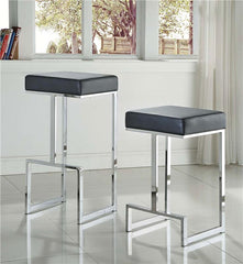 Gervase Square Counter Height Stool Black and Chrome - 105253