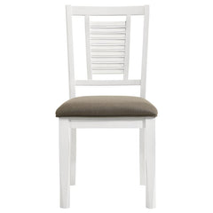 Appleton Ladder Back Dining Side Chair White and Brown (Set of 2) - 110412