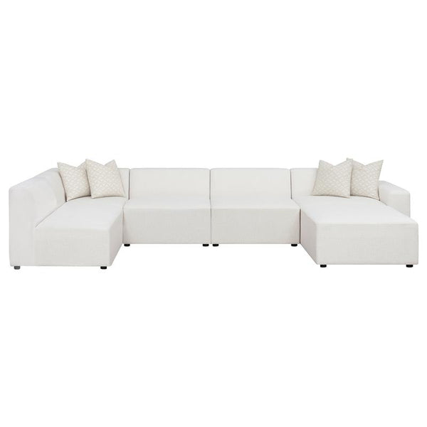 Freddie 6-piece Upholstered Modular Sectional Sofa Pearl - 551641-SETR