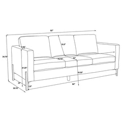 Tilly 2-piece Upholstered Track Arm Sofa Set Oatmeal - 509901-S2