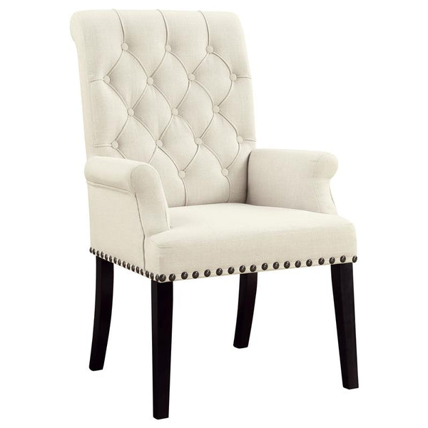 Alana Tufted Back Upholstered Arm Chair Beige - 190163