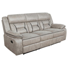 Greer 2-piece Upholstered Reclining Sofa Set Taupe - 651351-S2
