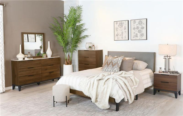 Mays 5-piece Eastern King Bedroom Set Walnut - 215961KE-S5