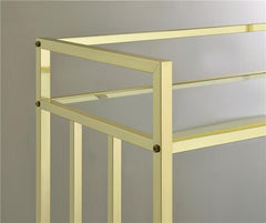 Cara Rectangular Glass Bar Cart Brass - 181381