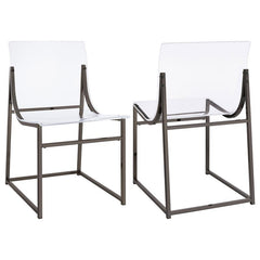 Adino Acrylic Dining Side Chair Clear and Black Nickel (Set of 2) - 121142