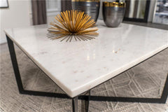 Tobin Square Marble Top Coffee Table White and Black - 707698