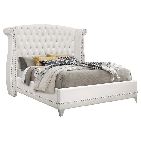 Barzini Upholstered Queen Wingback Bed White - 300843Q