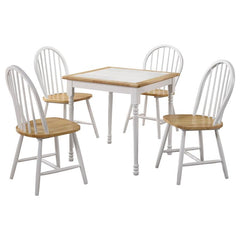Carlene 5-piece Square Windsor Dining Table Set White - 4191-S5