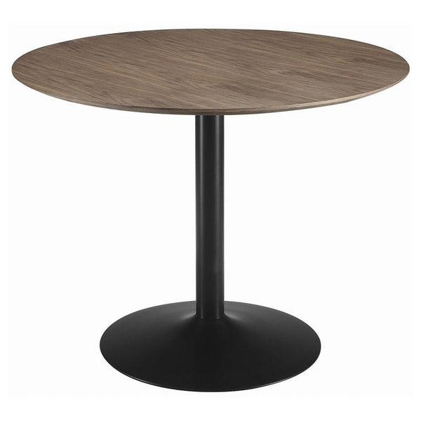 Lana Round Dining Table Walnut and Black - 110280