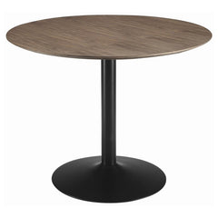 Lana Round Dining Table Walnut and Black - 110280