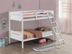 Littleton Wood Twin Over Twin Bunk Bed White - 405051WHT