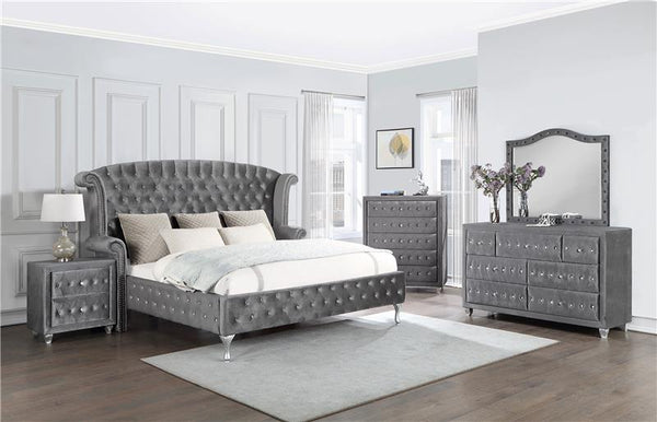 Deanna 7-drawer Rectangular Dresser with Mirror Grey - 205103M