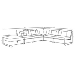 Cambria 6-piece Upholstered Modular Sectional Sofa Grey - 551511-S6B