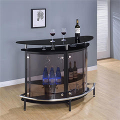 Amarillo 2-tier Bar Unit Black and Chrome - 101065