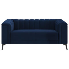Chalet Upholstered Tuxedo Arm Tufted Loveseat Blue - 509212