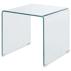 Ripley Squared Tempered Bent Glass Side End Table Clear - 705327