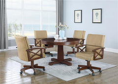 Marietta Round Wooden Game Table Tobacco - 100171