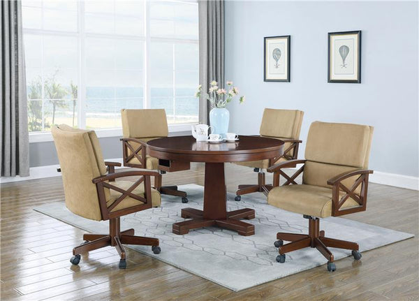 Marietta 5-piece Game Table Set Tobacco and Tan - 100171-S5