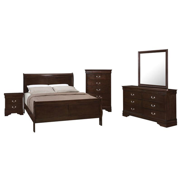Louis Philippe 5-piece Full Bedroom Set Cappuccino - 202411F-S5