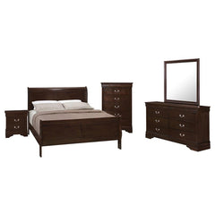 Louis Philippe 5-piece Full Bedroom Set Cappuccino - 202411F-S5