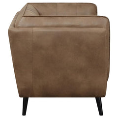 Thatcher Upholstered Tuxedo Arm Tufted Loveseat Brown - 509422