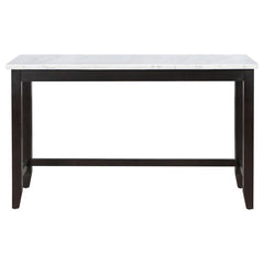Toby Rectangular Marble Top Counter Height Table Espresso and White - 115528