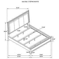 Kieran Wood California King LED Panel Bed Grey - 224741KW
