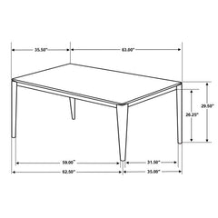 Stevie 7-piece Rectangular Dining Set White and Black - 115111WG-S7