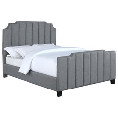 Fiona Upholstered Full Panel Bed Light Grey - 306029F