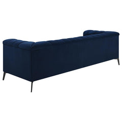 Chalet Upholstered Tuxedo Arm Tufted Sofa Blue - 509211