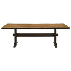 Bexley Rectangular Live Edge Dining Set Natural Honey and Espresso - 110331-S6