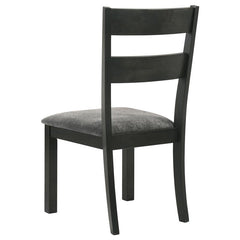 Jakob Upholstered Side Chairs with Ladder Back (Set of 2) Grey and Black - 115132
