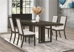 Kelly 5-piece Rectangular Dining Table Set Beige and Dark Grey - 107961-S5