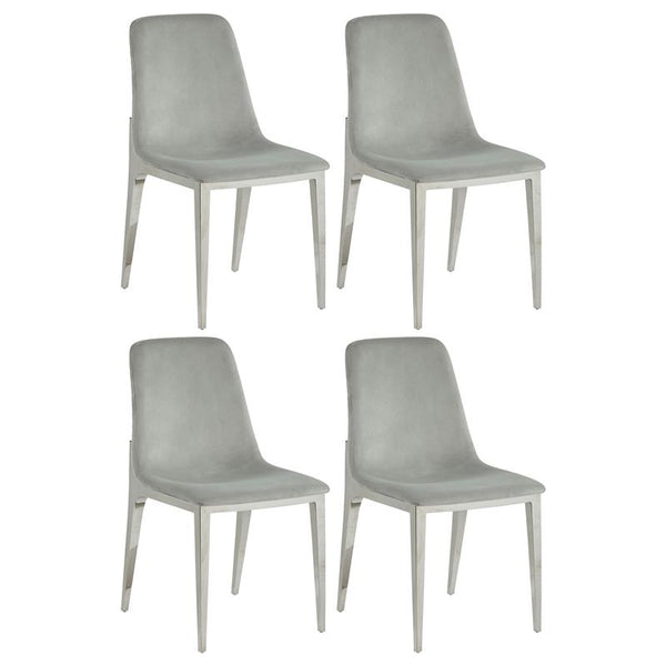 Irene Upholstered Side Chairs Light Grey and Chrome (Set of 4) - 110402