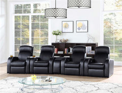 Cyrus Upholstered Home Theater Storage Wedge Console Black - 600002